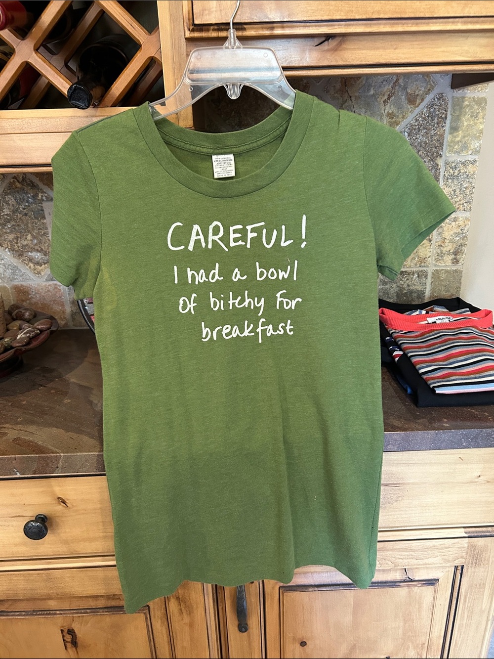 Vintage   Year 2003 Abercrombie Green Casual Short-Sleeve hand wash air dry